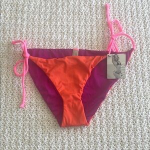 Victoria's Secret Pink and Orange Reversible Bikini Bottom
